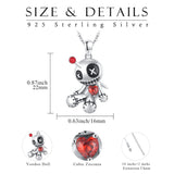 odoo Necklace Sterling Silver Witch Voodoo/Evil Bunny Pendant Gothic Jewelry Gifts for Women Girls
