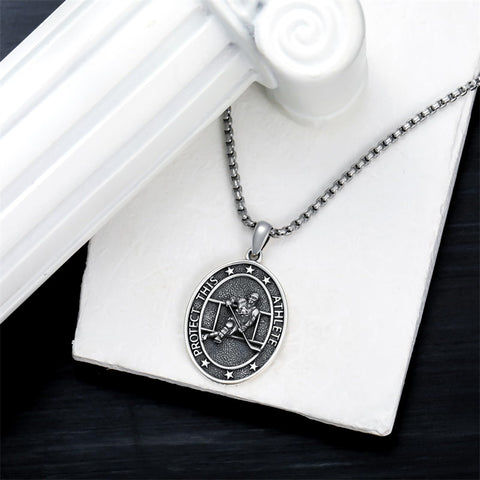 Sterling Silver Baseball Soccer Hockey Football Basketball Taekwondo Tennis Golf Runner Pendant Necklace