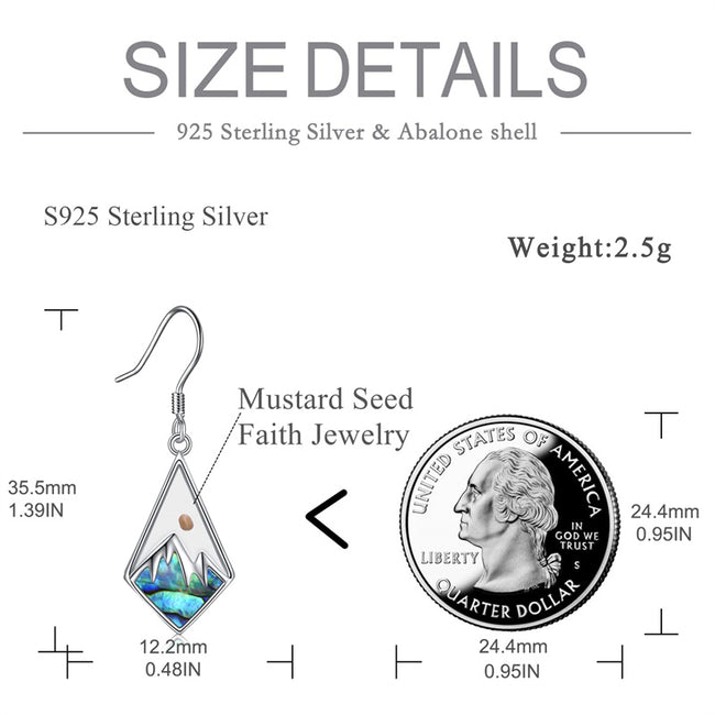 Silver Dangle Earrings for Women S925 Mustard Seed Earrings, Hooks Earrings