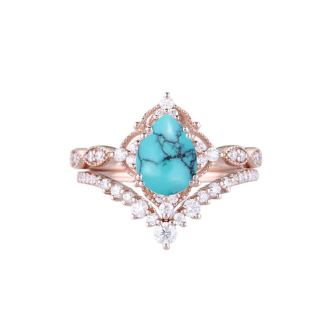 Sterling Silver 10K 14K 18K Gold Pear Shaped Gemstone Engagement Ring