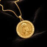 Patron Saint Medal Gold Plated Catholic Pendant Christian Religious Necklace Amulet Jewelry
