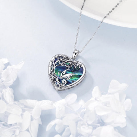 Sterling Silver Tree of Life Heart Shaped Horse Cat Dragonfly Butterfly Hummingbird Pendant Necklace