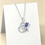 Sterling Silver Heart Bee Dragonfly Butterfly Hummingbird Sunflower Animal Pendant Necklace  Gifts for Christmas
