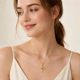 14K Gold Plated Cross Necklace for Women