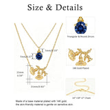 14K Gold Birthstone Birth Flower  Pendant Necklace Birthday Jewelry Gifts for Women