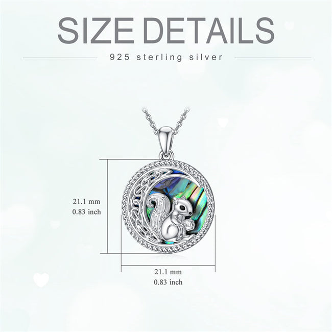 Sterling Silver Animal Pendant Necklace  Squirrel Necklace Animal Jewelry Gifts for Women Girls Christmas Gifts