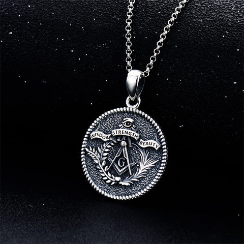 Sterling Silver Aztec Lion Cross Pendant Necklace