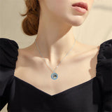 Sterling Silver Personalized Engraved Blue Opal Malachite Turquoise Cat Urn Necklace for Ashes