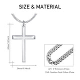 14K Gold Plated Cross Pendant Necklace Protection Jewelry Religious Gift