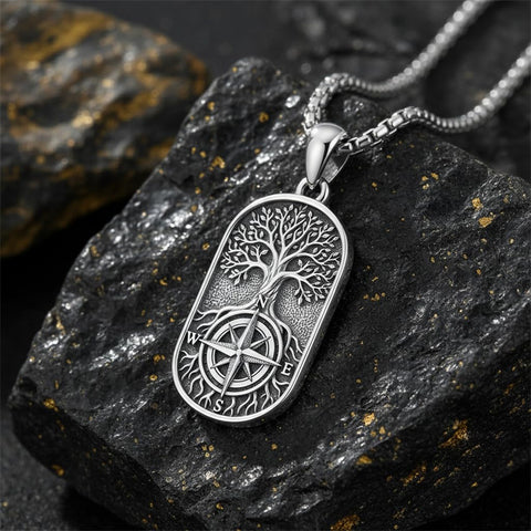 Sterling Silver Memento Mori Tree of Life Anubis Pendant Viking Amulet   Protection Pendant Necklace Egyptian Jewelry Christmas Birthday Gifts