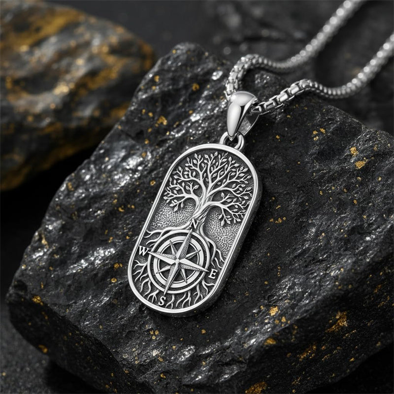 Sterling Silver Memento Mori Tree of Life Anubis Pendant Viking Amulet   Protection Pendant Necklace Egyptian Jewelry Christmas Birthday Gifts