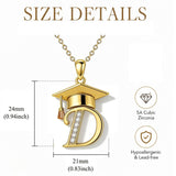 Initial  Graduation 14K Gold Plated Inspiring Grad Pendant Necklace Graduations Jewelry Gifts