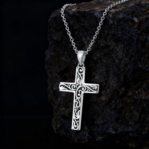 Sterling Silver Cross Pendant Necklace Christian Religious Jewelry Gifts for Anniversary