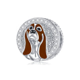 Personalized Dog Breed Photo Charms Bead for Bracelet Enamel Puppy Charm Sterling Silver Customized Picture Charm Bead for Women