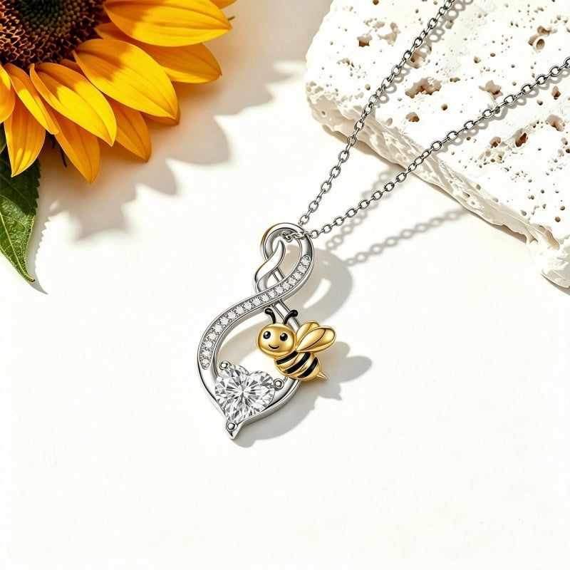 Sterling Silver 12 Month Birthstone Infinity Heart Animal Pendant Necklace Christmas Birthday Jewelry Gift