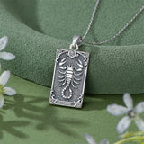 Sterling Silver Tarot Card 12 Zodiac Sign Pendant Necklace