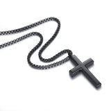 Stainless Steel Simple Men’s Stainless Steel Cross Pendant Chain Necklace for Men Women, 20-24 Inches Chain