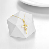 14k Gold Cross Necklace for Women Real Solid Gold Cross Jewelry