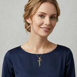14K Gold Plated Cross Necklace for Women