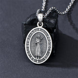 Sterling Silver St Anthony Francis Joseph Peregrine Raphael Sebastian Medal  Protection Pendant Necklace