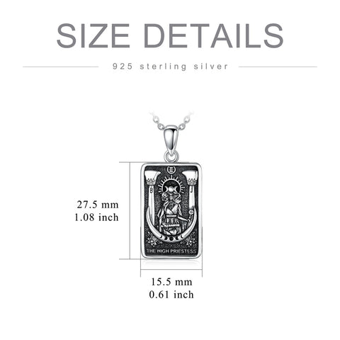 Sterling Silver Goddess Athena High Priestess Pendant Necklace