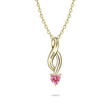 Copper Sterling Silver Personalized 1-6 Simulated Birthstones Mother's Name Heart Pendant Necklace
