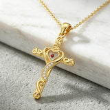 14K Plated Gold Cross Pendant Crucifix Necklace Christian Jewelry Baptism Religious Faith