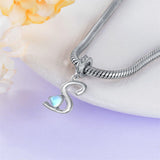 Sterling Silver Moonstone Initial Alphabet Charm Beads