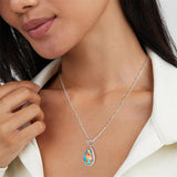 Sterling SilverTurquoise Red Coral Lapis Lazuli Malachite Paperclip Chain Necklace