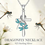 Sterling Silver  Hummingbird Blue Jay Dragonfly Butterfly Cross Necklace Engraved with I Love You Forever