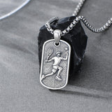 Sterling Silver Dog Tag Baseball Basketball Softball Soccer Pendant Necklace for Men