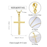 14K Gold Plated Cross Pendant Necklace for Women