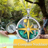 Compass Necklace for Women 925 Sterling Silver Mountain Necklace Graduation Jewelry Gifts for Men Her