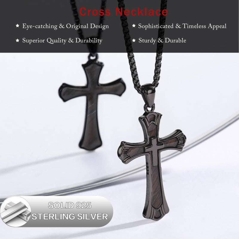 14K Gold Plated Cross Pendant Necklace Protection Jewelry Religious Gift