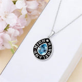 Sterling Silver Personalized Engraved High School College Graduation Class Pendant Necklace