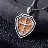 Sterling Silver Wooden Cross Pendant Necklace
