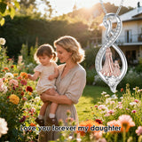 Sterling Silver Birthstone Infinity Heart Mother Daughter Pendant Necklace