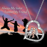 Sterling Silver Sister Necklace for 3 Sisters Pendant Big Litter Sisters Birthday Jewelry Gift Christmas Gift