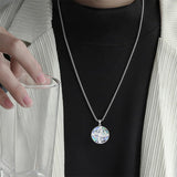 Sterling Silver Moss Agate Abalone Shell St Brigid’s Cross Christian Protection Pendant Necklace