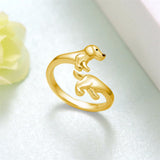 Sterling Silver  Dachshund Dog Adjustable Ring Gifts for Women Dog Lovers
