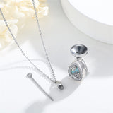 Moonstone Urn Necklaces for Ashes Necklace S925 Sterling Silver Teardrop Ashes Necklace for Human Tree of life Ashes Keepsake Memorial Jewelry Gifts