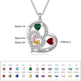 Sterling Silver Personalized Name Birthstone Mothers Necklace for Women