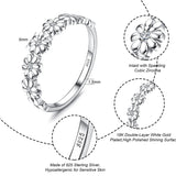 925 Sterling Silver Daisy Flower Ring Paved with Colorful Cubic Zirconia Gift For Women