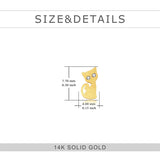 14k Gold Dainty Stud Earrings Cat Earring for Girls