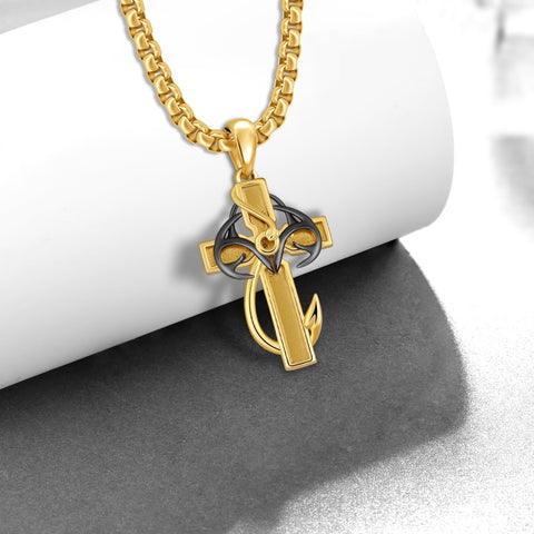14K Gold Plated  Cross Necklace Religious Amulets Jewelry Gifts