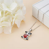 Sterling Silver 12 Month Birthstones Hedgehog Pug Fox Otter Pendant Necklace Gifts for  Birthday, Christmas, Graduation