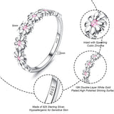 925 Sterling Silver Daisy Flower Ring Paved with Colorful Cubic Zirconia Gift For Women