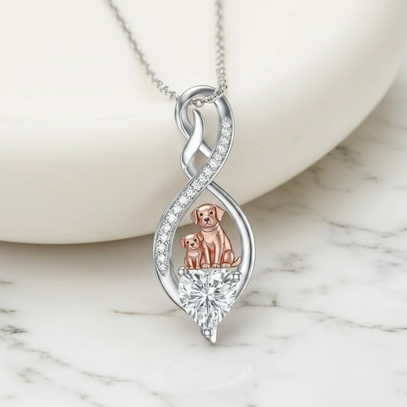 Sterling Silver 12 Month Birthstone Infinity Heart Animal Pendant Necklace Christmas Birthday Jewelry Gift