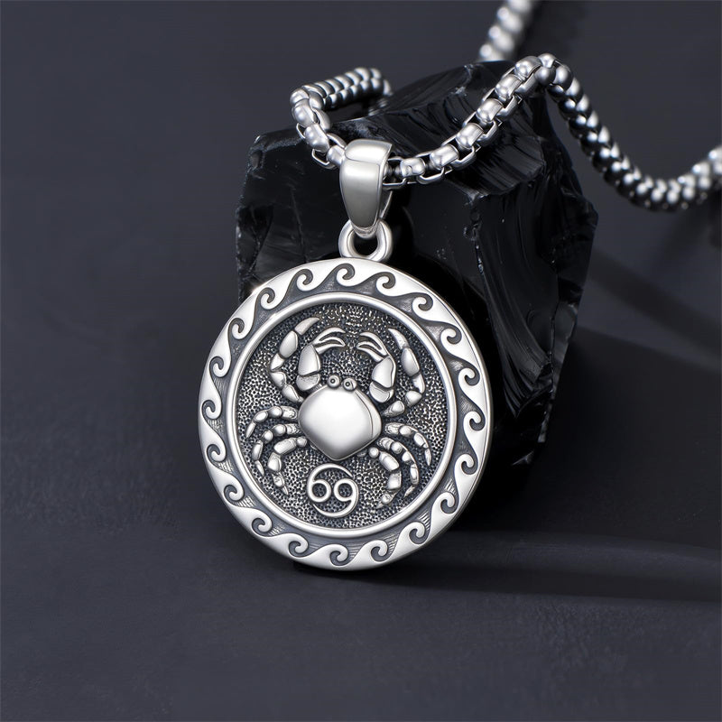 Sterling Silver 12 Zodiac Astrology Horoscope Pendant Necklace
