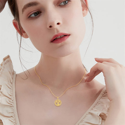 14K Gold Dragon Necklace Christmas Gifts Irish Celtic Knot Dragon Pendant Necklace Jewelry for Women Girls